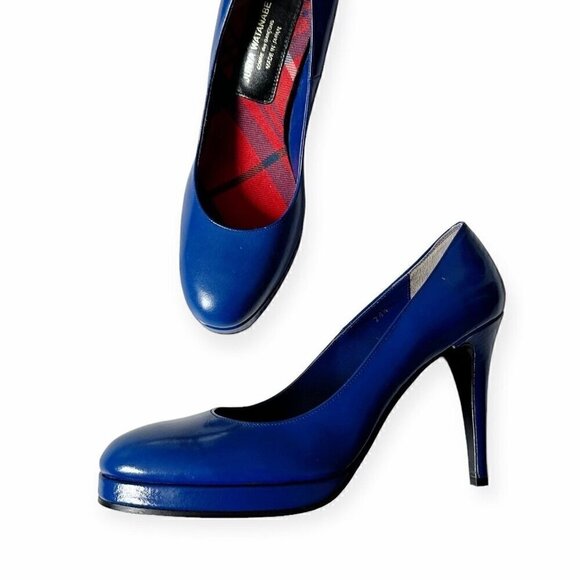 Junya Watanabe Comme des Garçons Blue Platform Pumps, Size 24.5 Japan - Picture 15 of 16